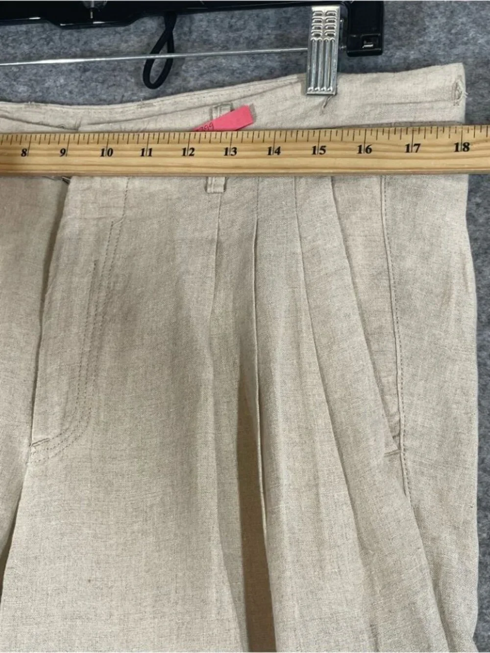 Vintage Linen Pleated Dress Pants Beige 36 Quiet Luxury Trouser Made in Italy